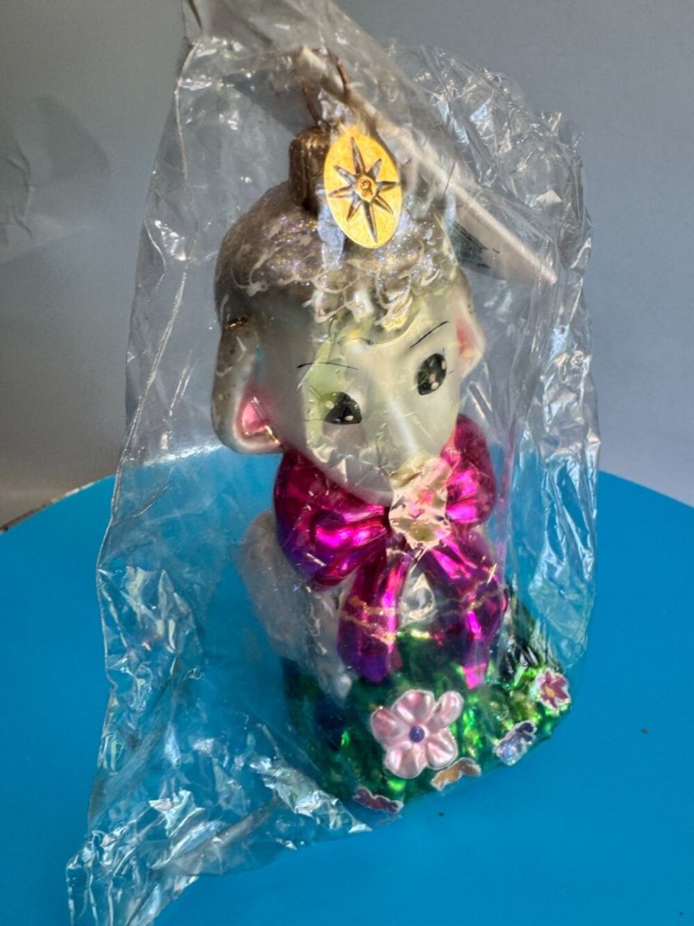 Christopher Radko Honey Lamb Glass Christmas Ornament 1999 Poland NOS Boxed - Picture 5 of 7